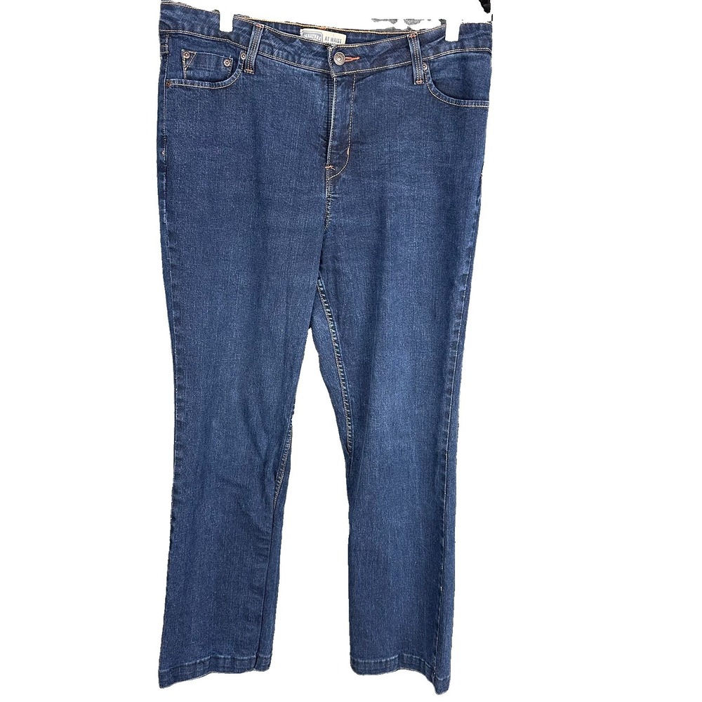 Levis Jeans At Waist BOOTCUT Misses 14 Long Medium Wash Blue Denim Jeans 34